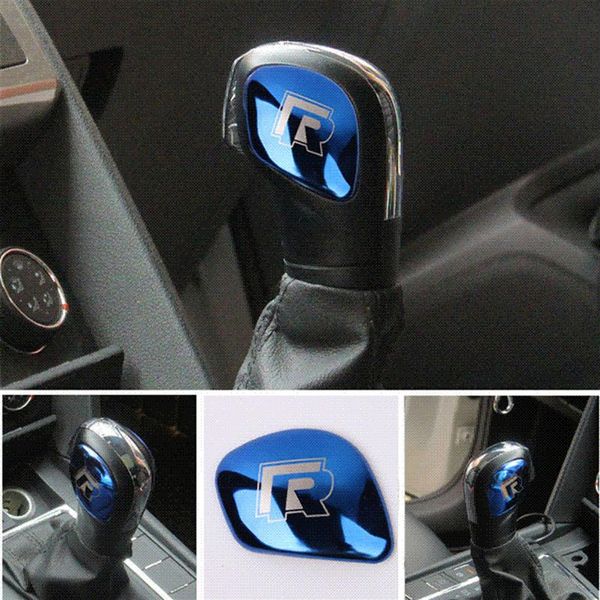 AEING Car Gear Shift Knob Gear Head Cover R Símbolo Pegatinas para VW Volkswagen Golf 7 MK7 Golf 5 6 Passat B5259v