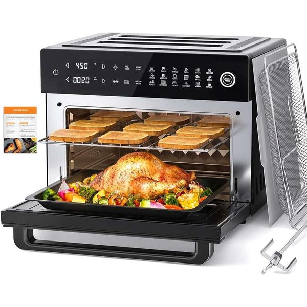 Aeitto 3 en 1 grand combo de fourrures à air avec un déshydrateur de boutique de barbecue et accessoires complets - Fryer à air numérique 19 en 1, machine de cuisson compatible 13 pouces compatible