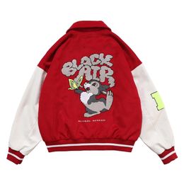 Aelfric Eden Hip Hop Bunny Butterfly Patchwork Chaquetas para hombre SS Harajuku Color Block Abrigos de béisbol Streetwear Bomber Jacket 201218