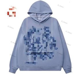 Aelfric Eden Hoodie Street Pink Casual Sports Loose Cartoon Print Pullover Hoodie Hip-Hop Men's et 855 Hoodies masculins "Lucky Me I See Ghosts" Print Hoodie 2447