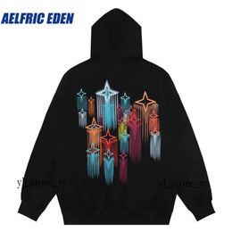 Aelfric Eden bordado de estrellas Graffiti Sudadera con capucha Hip Hop sudadera ropa de calle para hombre Jersey con capucha Harajuku Casual sudaderas con capucha de algodón 5325