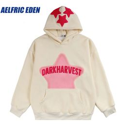 Aelfric Eden Vintage bordado estrella sudadera con capucha hombres Y2K Hip Hop Casual pulóver japonés Harajuku Streetwear sudadera con capucha 240219