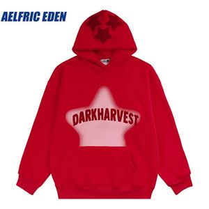 Aelfric Eden Vintage broderie étoile à capuche hommes Y2K Hip Hop pull décontracté japonais Harajuku Streetwear sweat à capuche