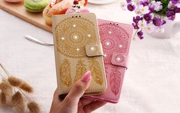 Aeolian Bells Wallet Case voor Huawei P9 P9 Lite Flip Cover Dames Elegante Diamond Rhinestone Leren Case voor Huawei P10