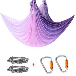 Aerial Yoga Hammock 5 M Set Anti-Gravity Yoga Sling voor Oefening Aerial Silk Yoga Swing Kit Fly Bed Q0219