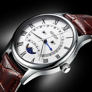 AESOP 2021 Maanfase Automatische Luxe Topmerk Sapphire Crystal Horloges Mechanische Horloge Heren Polshorloge Relogio Masculino Q0902