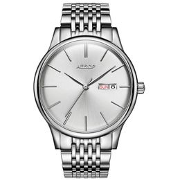 AESOP 8 5mm Ultra mince mode hommes montres top marque de luxe mâle horloge hommes Relogio Masculino argent strap265v