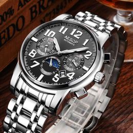 AESOP Automatisch horloge Heren horloges topmerk luxe Mannelijke Klok Volledig stalen uur Automatische mechanische horloges Relogio Masculino291B