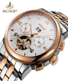 AESOP Watch Men Luxe automatisch mechanisch horloge 2019 roestvrijstalen pols gouden polshorloge mannelijke klokmanen relogio masculino5487886
