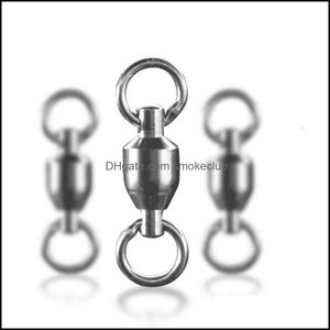 Aessories Sport Outdoors Single Melt Ring Swivel High Speed ​​Fishing Ball Bearing Metal Stainless Steel Fishings Tackle Arrival Drop Deliv