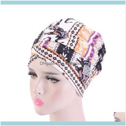 Aessories Tools Hair Productspattern Turban Head Wrap Bandana Foulard musulman Femmes Elastic Print Headwrap Africain Long Foulard Turban1 Dro