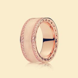 Bijoux esthétique des cœurs roses designer pandora anneaux pour femmes hommes couple d'anneaux de doigt anniversaire cadeaux de la Saint-Valentin 181o24en95