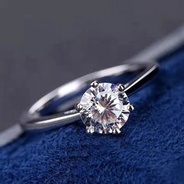 AETEEY bague en diamant véritable 1ct 2ct 3ct D couleur 925 en argent Sterling à Six broches bijoux fins de mariage pour les femmes RI020 240123