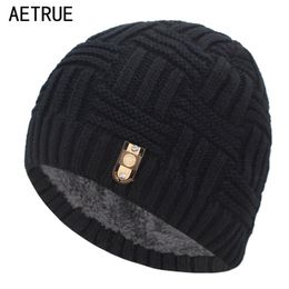 Aetrue merk Skulies Dereningen gebreide hoed heren winterhoeden voor vrouwen mannen mode motorkap masker warm dikke bont dop mannelijke beanie hoed y201024