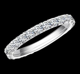 AEW Solid 14K 585 Gold blanco 12ctw 2 mm DF Color Moissanite Eternity Boder Band Band de Moissanite Ring para mujeres Ring Ladies J01125343011