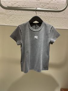 Aexand Wang Womens Tshirt Varsity Mens Designer T-shirt For Men Shirts Fashion avec lettres décontractées Sleev 4046