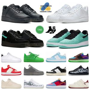 One One Designer Shoe Platform Casual schoenen Panda Low Ow Skate Sports Sneakers Dames All STREPE WIT BLACK TARWE UNISEX Classic 1 1S MENS Trainer Big Size 13 47 Tennis