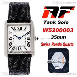 AF Solo W520003 Montre à quartz suisse Ronda unisexe pour homme et femme, cadran blanc, marqueurs romains noirs, texture bleue, bracelet en cuir Super E254N