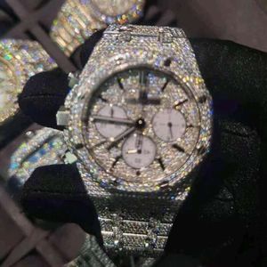 AF39 Moissanite Mosang Stone Diamond Watch -aanpassing kan de TT van Mens Automatic Mechanical Movement waterdichtexwyrr7as passeren