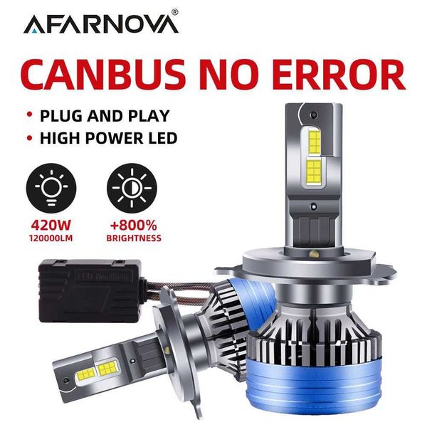 Afarnova 420W 100000LM Canbus H7 H4 H11 phare LED haute puissance H1 H8 H9 9005 HB3 9006 HB4 9012 HIR2 Turbo lampe 6000K lumière de voiture