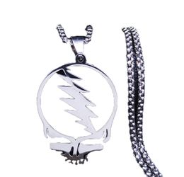 Afawa Grateful Dead Skull Collier de chaîne en acier inoxydable pour le collier de couleur argenté Menwomen Cadrenas Mujer N4206S037242158