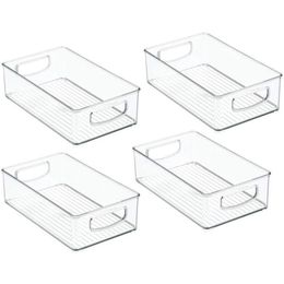 AFBC Confezione da 4 contenitori organizer per frigorifero per dispensa, contenitori impilabili per cucina e armadietto con maniglie247V