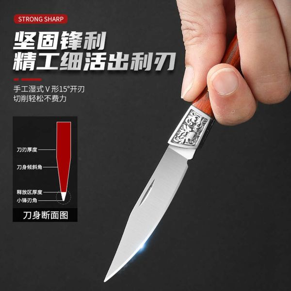 Cuchillo para acampar con la mejor dureza asequible en línea a la venta Cuchillo plegable de alta calidad para defensa personal 775309