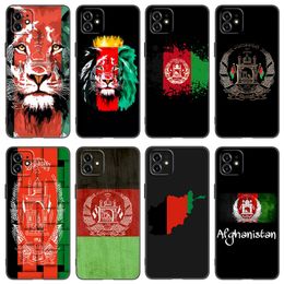Afghaanse Afghanistan Flag Phone Case voor Apple iPhone 13 12 Mini 11 Pro XS Max XR X 8 7 6s 6 Plus SE 2022 2020 5S 5 Black Cover