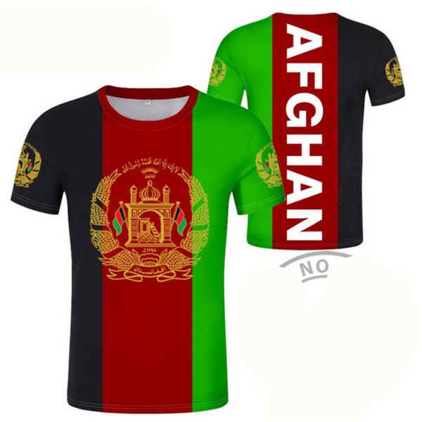 AFGHAN T Shirt Personalizado Nome Número Afg Slam Afeganistão T-shirt Árabe Persa Pashto Estampa Islâmica Texto Po Bandeira AF Roupas 2206268I