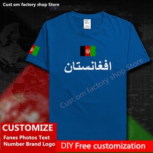 Afghanistan Afghan T-shirt Personnalisé Jersey Fans DIY Nom Numéro Marque High Street Fashion Hip Hop Lâche Casual T-shirt 220616