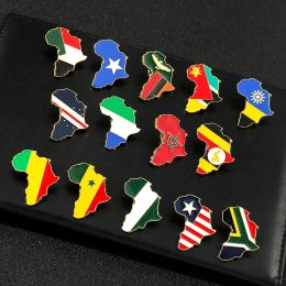 Africa Map Brooch Badge Lapel Pin Africa National Flag Somalia Nigeria Zambia Uganda Liberia Rwanda Senegal Morocco Mozambique