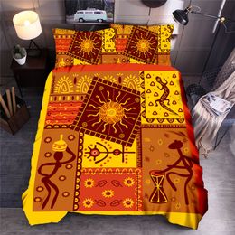 Estilo de África Luna Impreso Juego de ropa de cama Pueblos indígenas Arte Mujeres Impreso Funda nórdica Conjuntos Queen King Funda de edredón Ropa de cama T200422