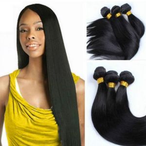 Afrique cheveux humains droits pour femmes 100g/1 faisceau ont en stock 1 ensemble/3 faisceaux 16-24 pouces