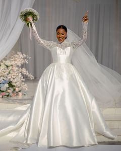 Robes de mariée sirène africaines 2023 avec train détachable jupe bouffante col haut pays jardin robes de mariée royales Vestido De Novia