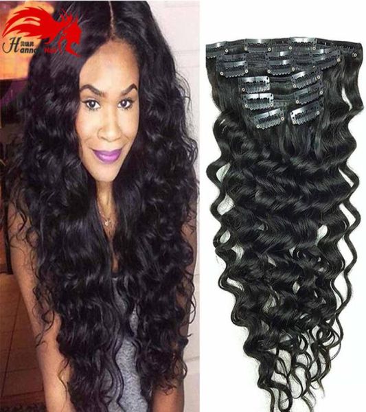 Afroamericano Hannah Clip en extensión de cabello humano Cabeza completa Cabello brasileño Afro Profundo Clip rizado en extensión Negro brasileño Ha8145047