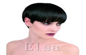 Perruques afro-américaines de vrais cheveux humains coupe de lutin perruque courte pour les femmes noires taille réglable HairHuman court BlackWigs4133966