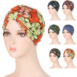 African Ankara estampado de quimioterapia Mujeres musulmanas hijab turban behern gorro cáncer sombrero de cáncer sálsco para la cabeza callosados ​​de cabello pérdida de cabello