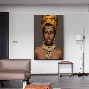 African Art Woman Portrait Posters Print Sexy Lady Graffiti Art Scandinavian Canvas Paintings Wall Art Pictures for Home Decor