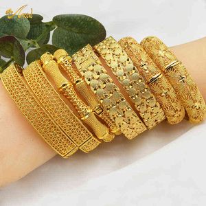 Afrikaanse armbanden voor vrouwen goud kleur Dubai Bangle Indian Midden-Oosters bruiloft luxe Nigeriaanse Ethiopië bruid sieraden armbanden