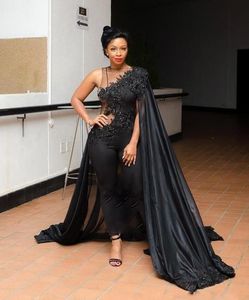 Afrikaanse zwarte meid nieuwe avondjurken 2020 een schouder met wrap lace sequin celebrity Pageant jurken Custom BC1710