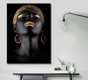 Impresión en lienzo de mujer negra africana, arte de pared, pintura abstracta, pinturas en lienzo para decoración de pared y hogar, decoración de sala de estar 9776286