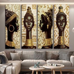 Affiches et imprimés de femmes noires africaines, peinture sur toile, images d'art murales pour salon, décoration de la maison, sans cadre 286C