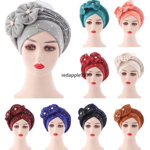 Casquettes africaines avec pierres Aso Oke Hijab Gele couvre-chef déjà fait Turban tête enveloppement femmes musulmanes chapeau Auto casquette couvre-chef Aso Oke Gele