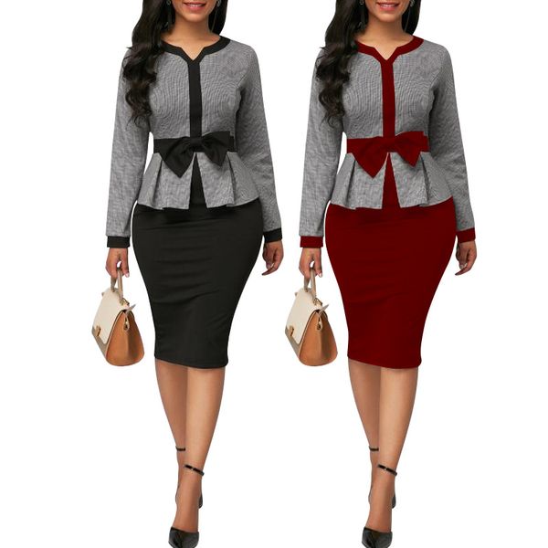 Vêtements africains deux pièces ensemble femmes bureau dame imprimé manteau manches courtes crayon moulante robe costume Plus