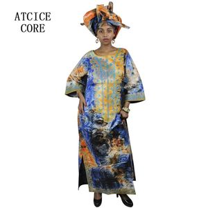 Robes africaines pour femme africaine bazin riche conception broderie conception robe longue robe avec écharpe A064 #175h