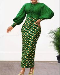 Vestidos africanos para mujer otoño Dashiki bodycon ropa maxi vestido moda elegante ropa de mujer S2XL 240309