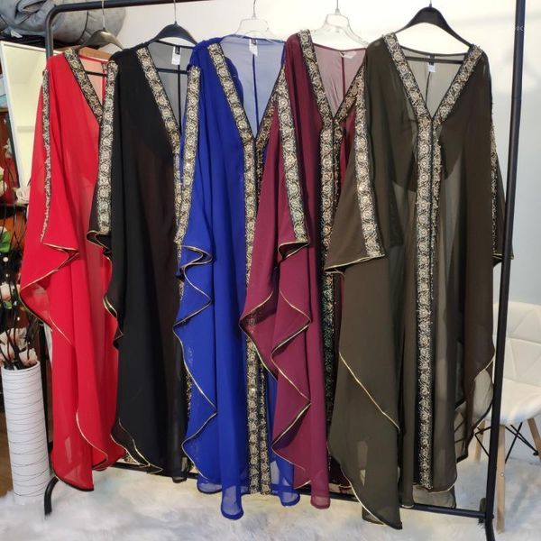 Robes africaines pour femmes Dashiki perles de diamant vêtements Abaya dubaï Robe de soirée longue Robe musulmane Cape à capuche vêtements ethniques