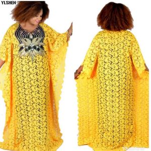 Robes africaines pour femmes Dashiki dentelle vêtements africains Bazin Broder Riche broderie paillettes Robe Boubou Africain Robe robes288h