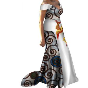Afrikaanse jurken voor dames Dashiki Phoenix Applique Mouwloze Afrikaanse kleding voor Lady Sweet Traditional Dress for Party WY3632