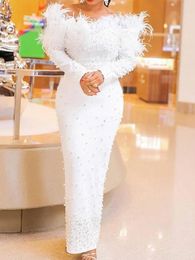 Vestidos africanos para mulheres primavera e outono manga comprida branco plus size vestido roupas 240109